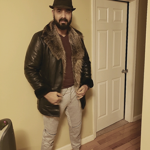 Hand made Italian leather biker style